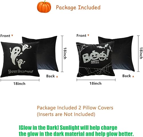 Miniatura 4 de Fundas de almohada de Halloween de 18 x 18 pulgadas, almohada fantasma, almohadas de Halloween, lindas decoraciones de Halloween, almohadas negras