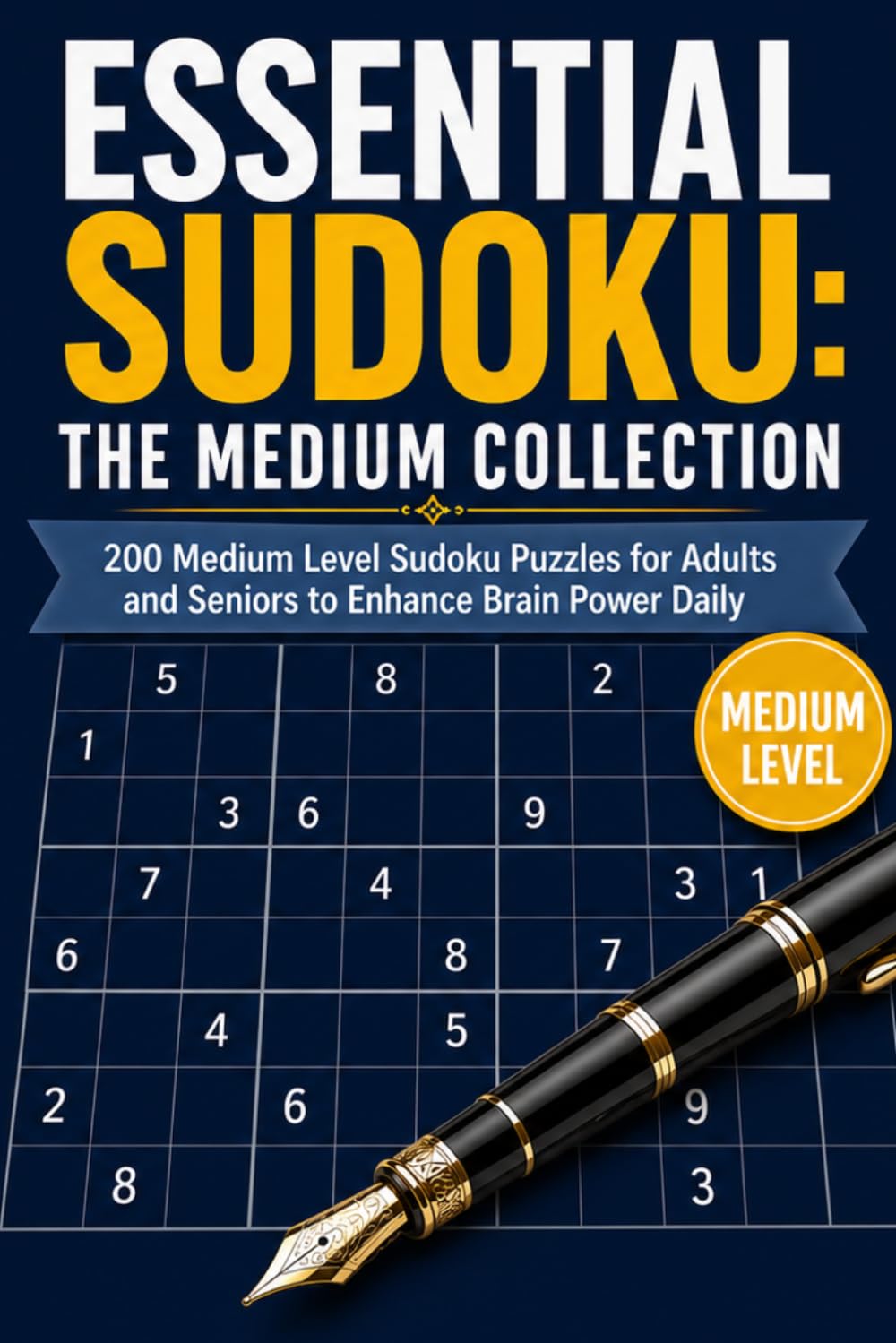 ESSENTIAL SUDOKU: THE MEDIUM COLLECTION: 200 Medium Level Sudoku Puzzles for Adults and Seniors to Enhance Brain Power Daily