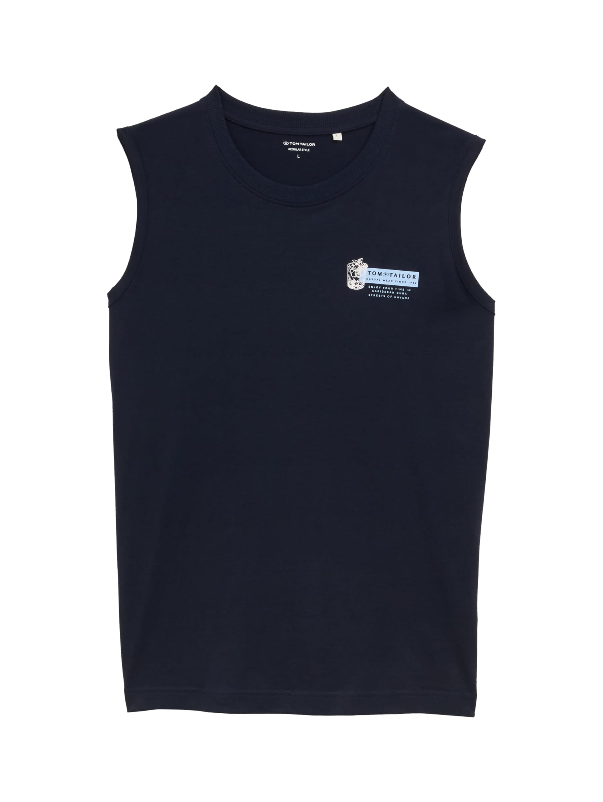TOM TAILOR Men's Tank Top, 10668 - Sky Captain Blue, XS