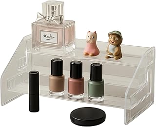 Suporte em Acrilico, Organizador, Prateleira 3 andares, para Bonecos, Perfumes, Batons, Maquiagens, Objetos - Casa e Decoração (Grande)