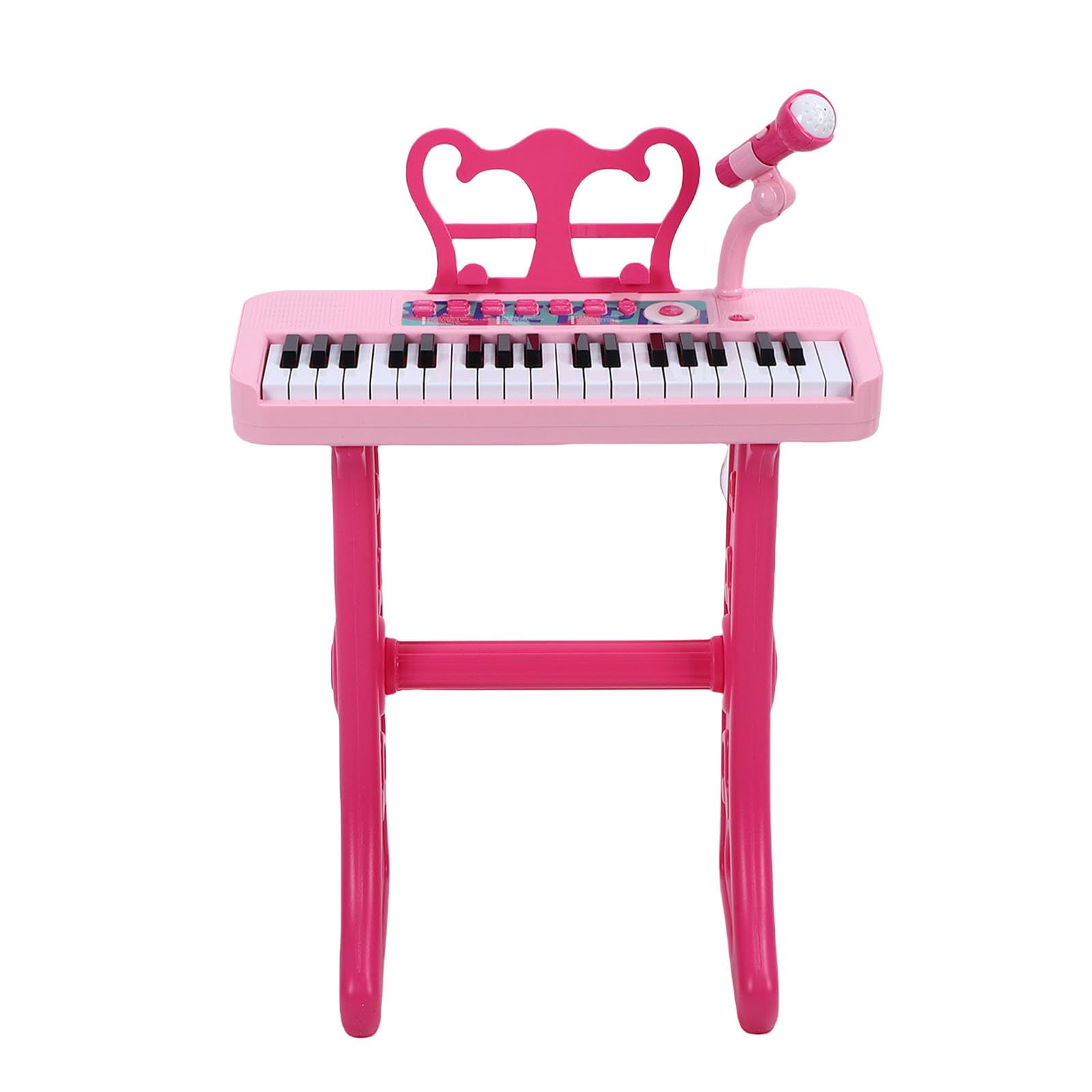 Generic Strumento Musicale Elettronico Educativo Giocattolo per Tastiera di per Bambini a 37 Tasti con Microfono e Sgabello per Bambini in età Prescolare Materiale ABS