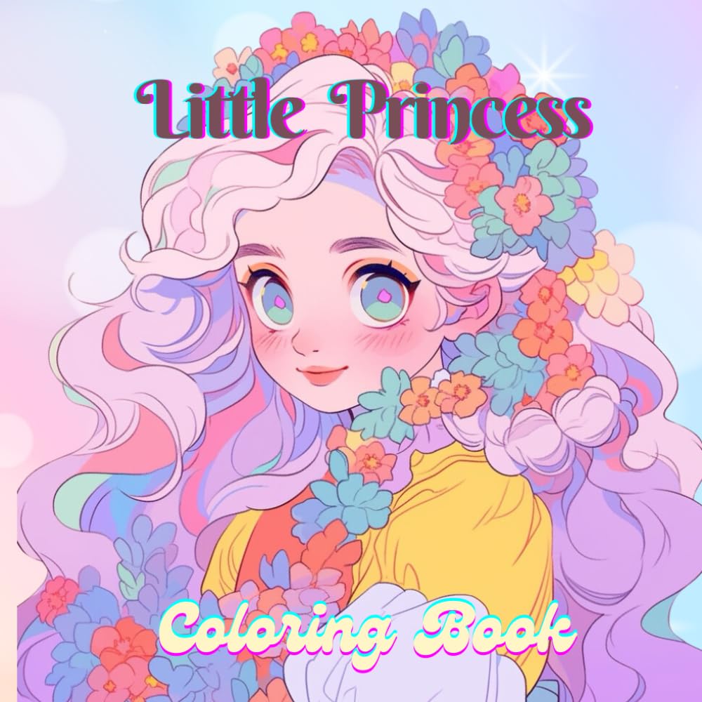 Little Princess Coloring Book: A Cute Princess Coloring Pages for Stress Relief and Relaxation, for Kids and Teenagers