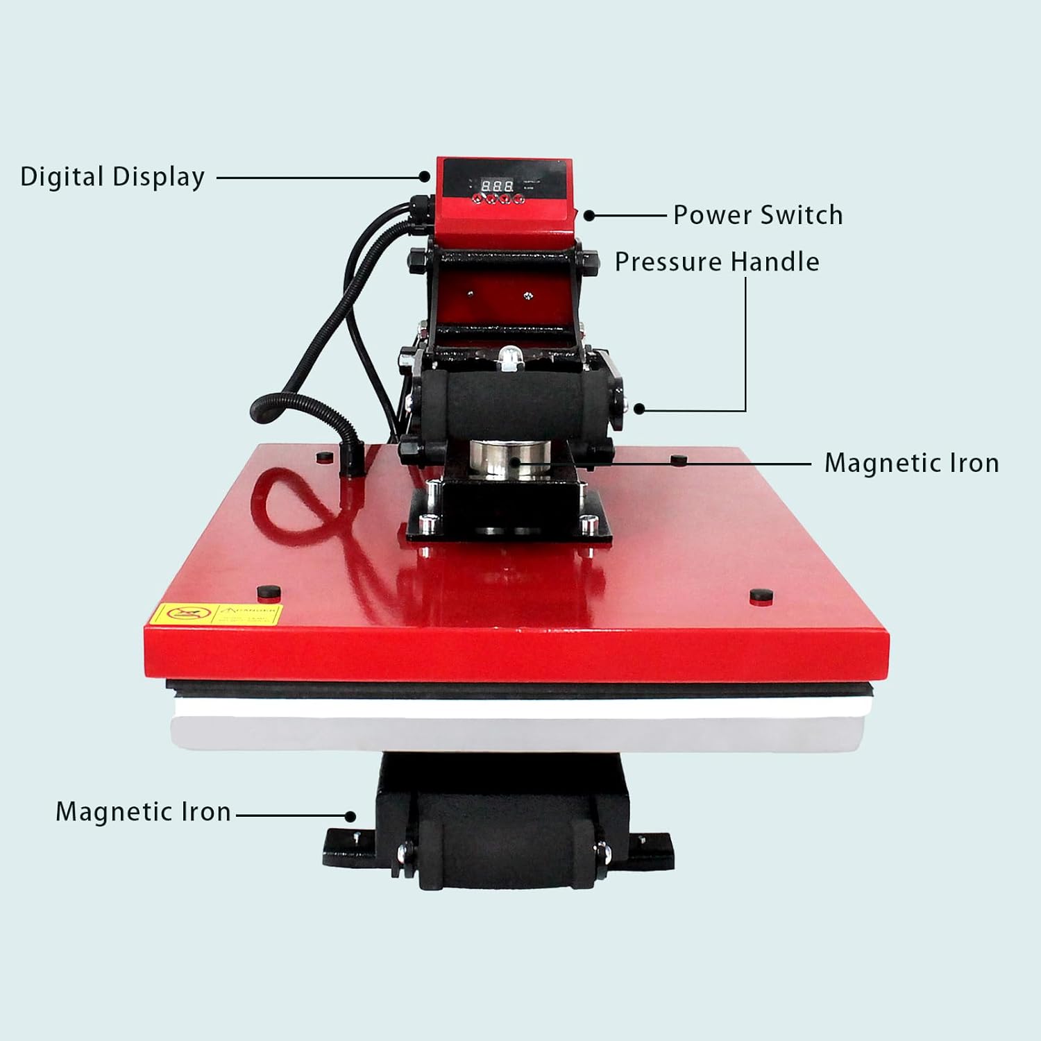 16x20 inch Heat Press Machine for T-Shirt 1600W Semi-Auto Commercial Clamshell Heating Sublimation Transfer Side Out Heat Printing Machine for Clothes, Mouse pad
