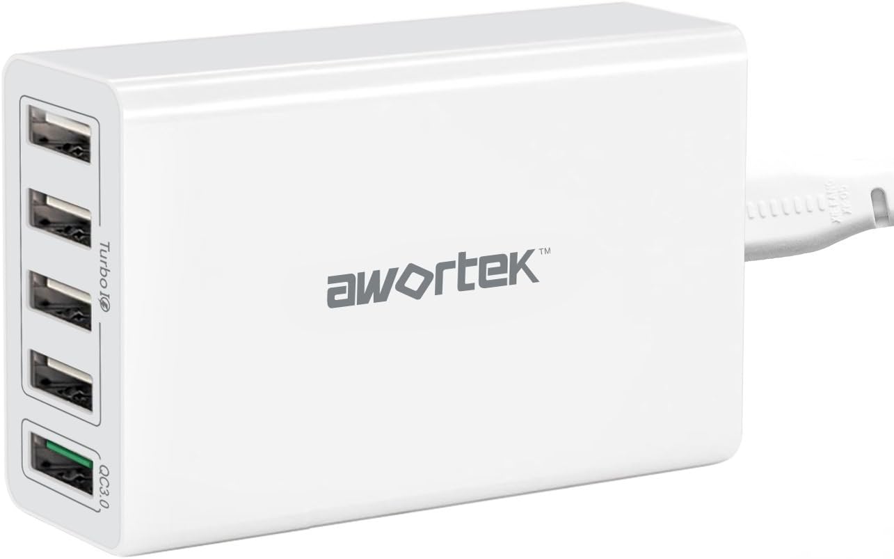 Quick USB Charge QC 3.0 5-Port 30W Wall Charger Desktop Charging Fast Charger and TurboIQ Technology For iPhone7/7plus iPhone iPad Samsung Galaxy