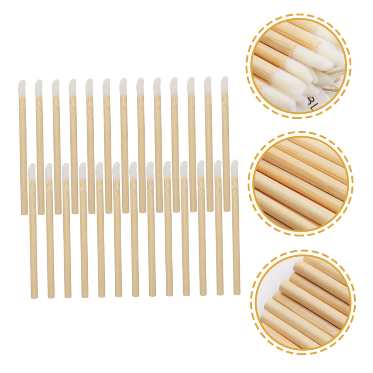 VICASKY 100pcs Wooden Lip Brush for Girls Lip Makeup Lipstick Applicators Lanolin