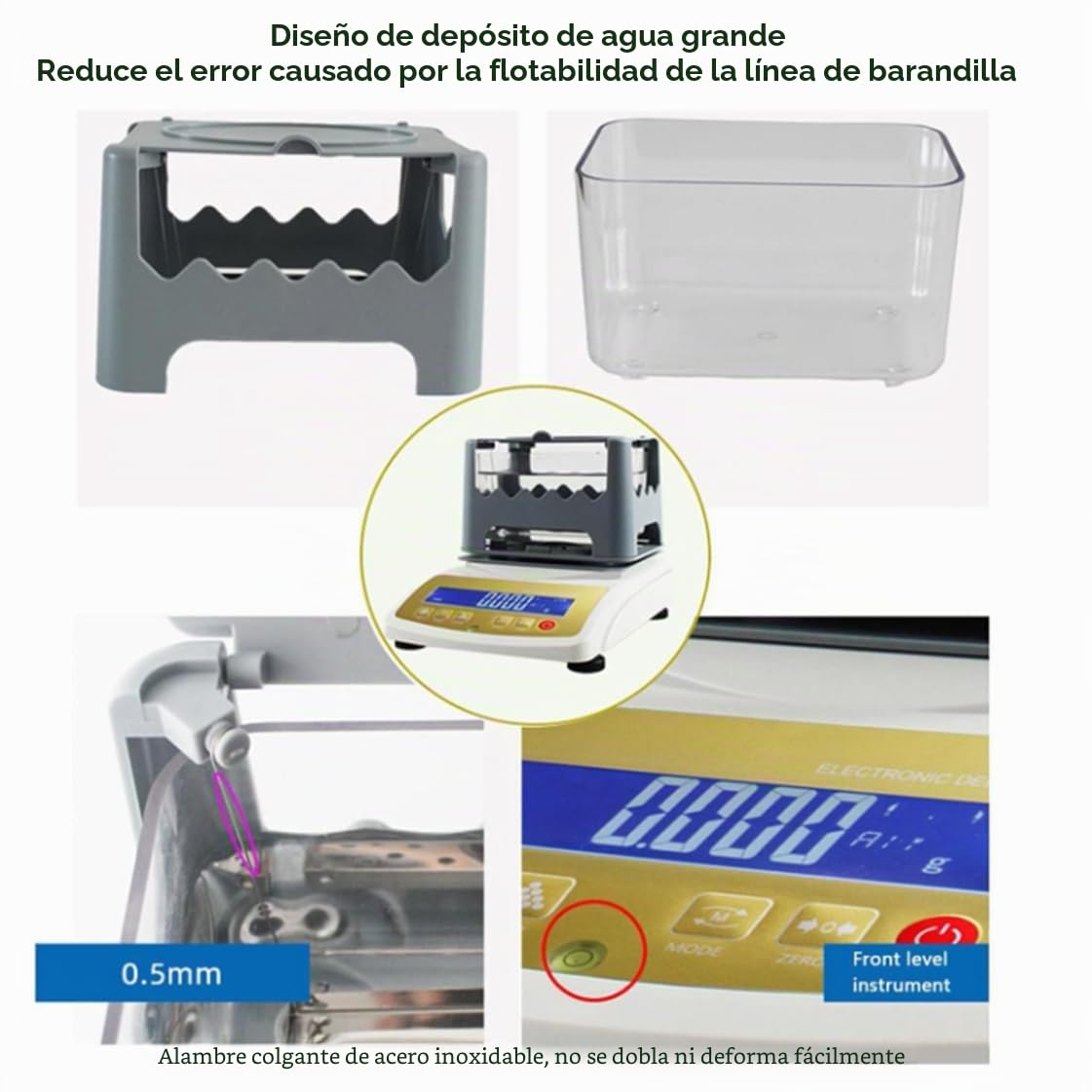 Analizador de pureza en quilates de metales preciosos, medidor de densidad de oro, comprobador de pureza de oro con pantalla digital para joyeros y casas de empeño,300K