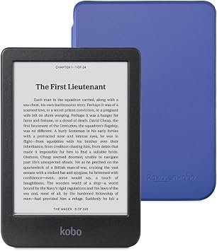 Kobo Clara BW Black eReader & Cobalt Blue SleepCover Bundle | 6  Glare-Free Touchscreen with ComfortLight PRO | Dark Mode Option | Waterproof | Built-in-2-Way Stand Cover