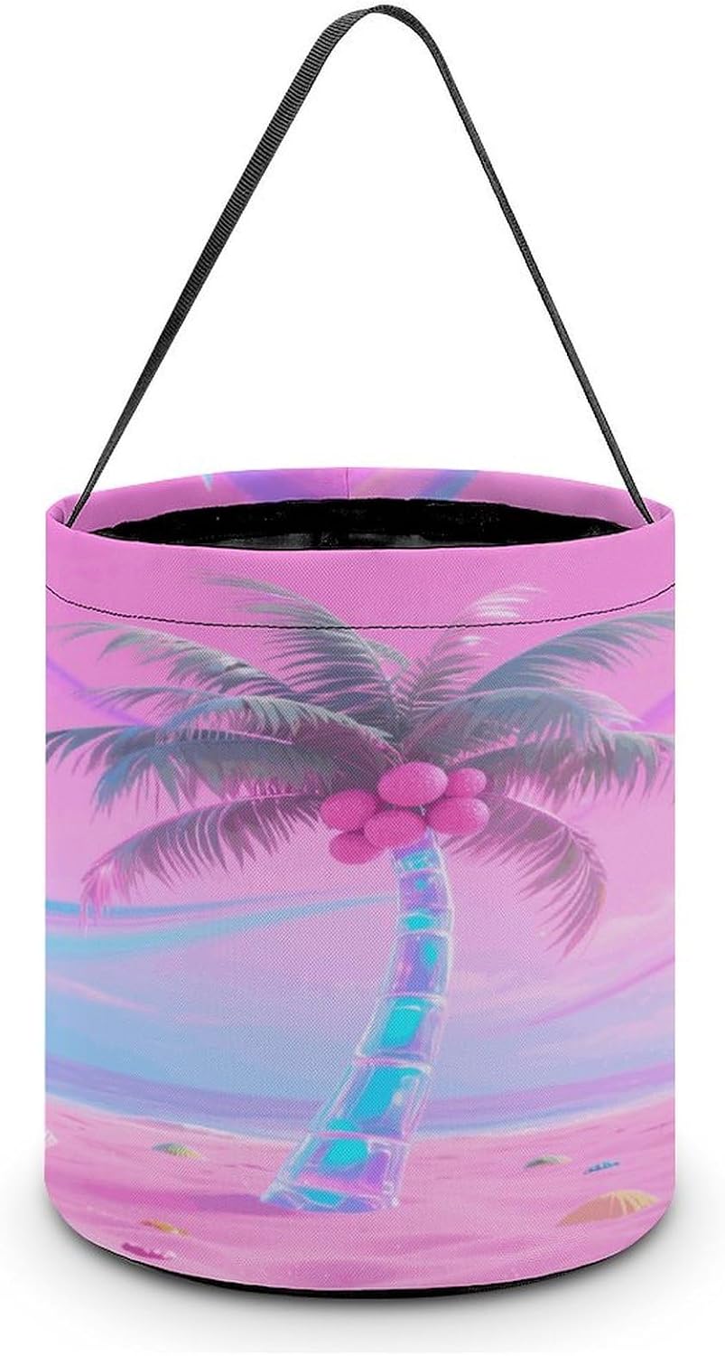 Hologram Palm & Pink Sand Halloween Tote Treat Bag for Trick Or Treat