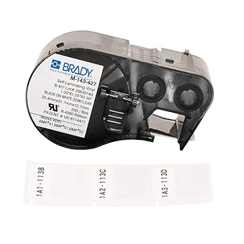 Brady Self-Laminating Vinyl Label Tape (M-143-427) - Black on White, Translucent Tape - Compatible with BMP41, BMP51, and BMP53 Label Makers - 1.25
