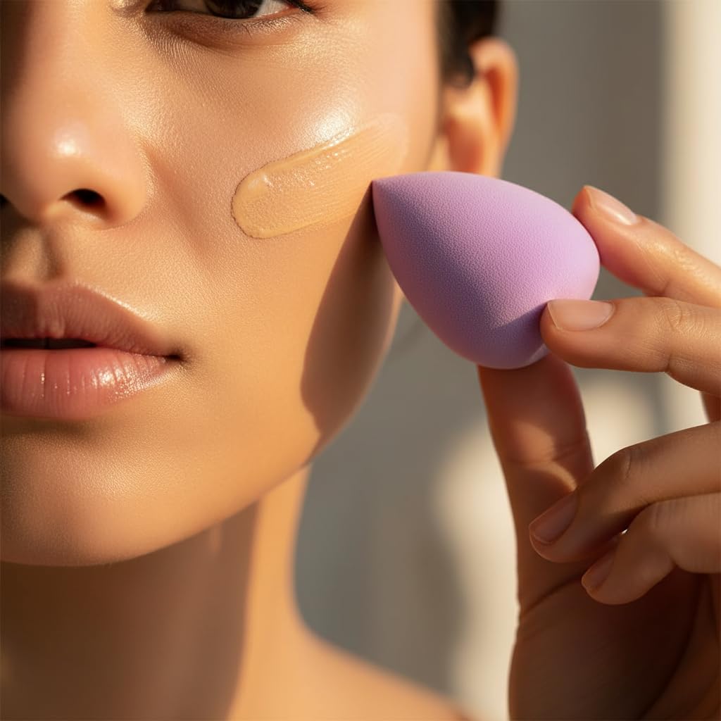 6Pcs Purple Mini Makeup Sponge Small Beauty Sponge Blender Set for Foundation, Powder, Concealer Highlight,and Eye Shadow Blenders and Sponges Makeup Brushes and Tools
