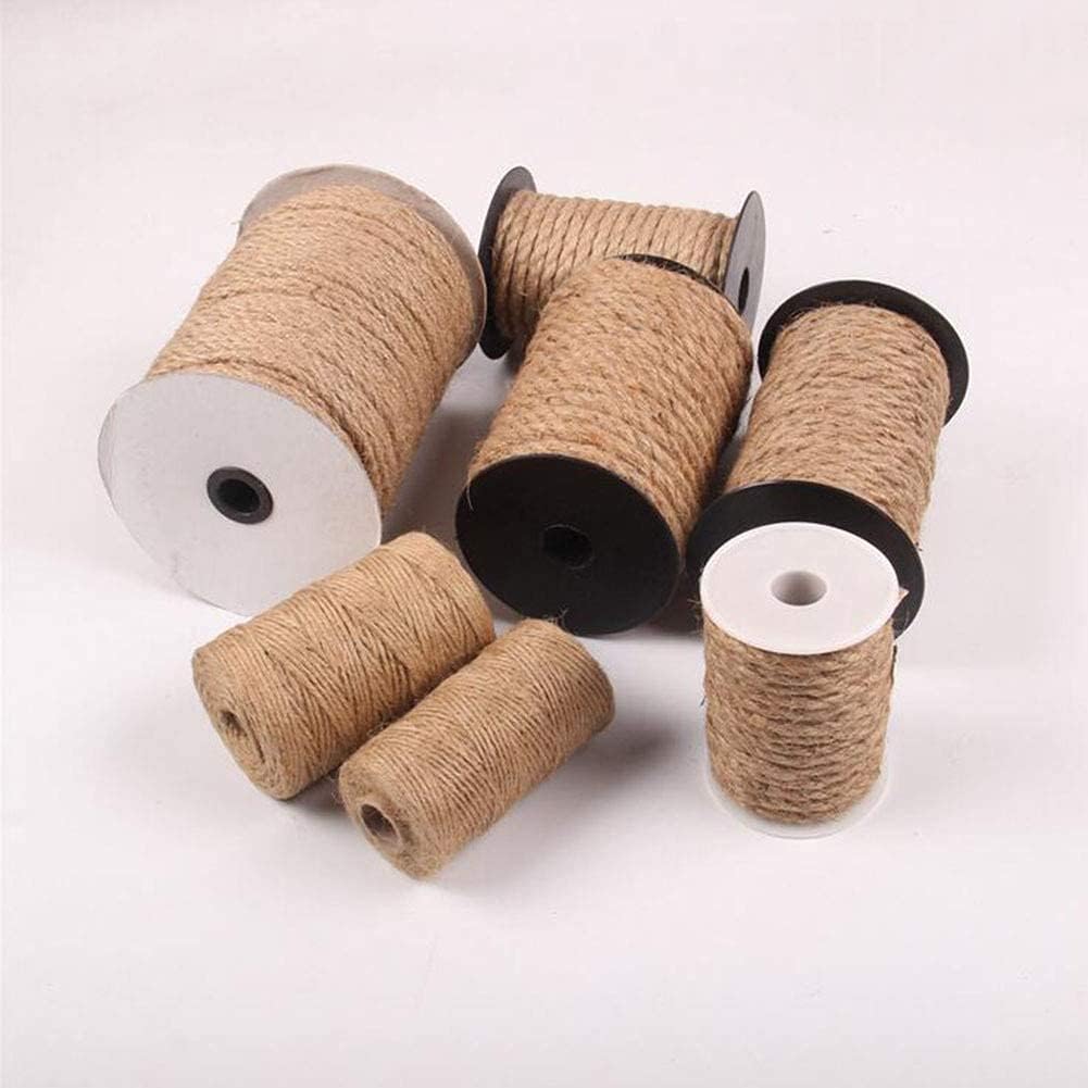 Jute Rope,Natural Twisted Hemp Rope High Strength Solid Braid Jute Twine,for Tie/Pull/Swing/Climb and Knot(14mm)