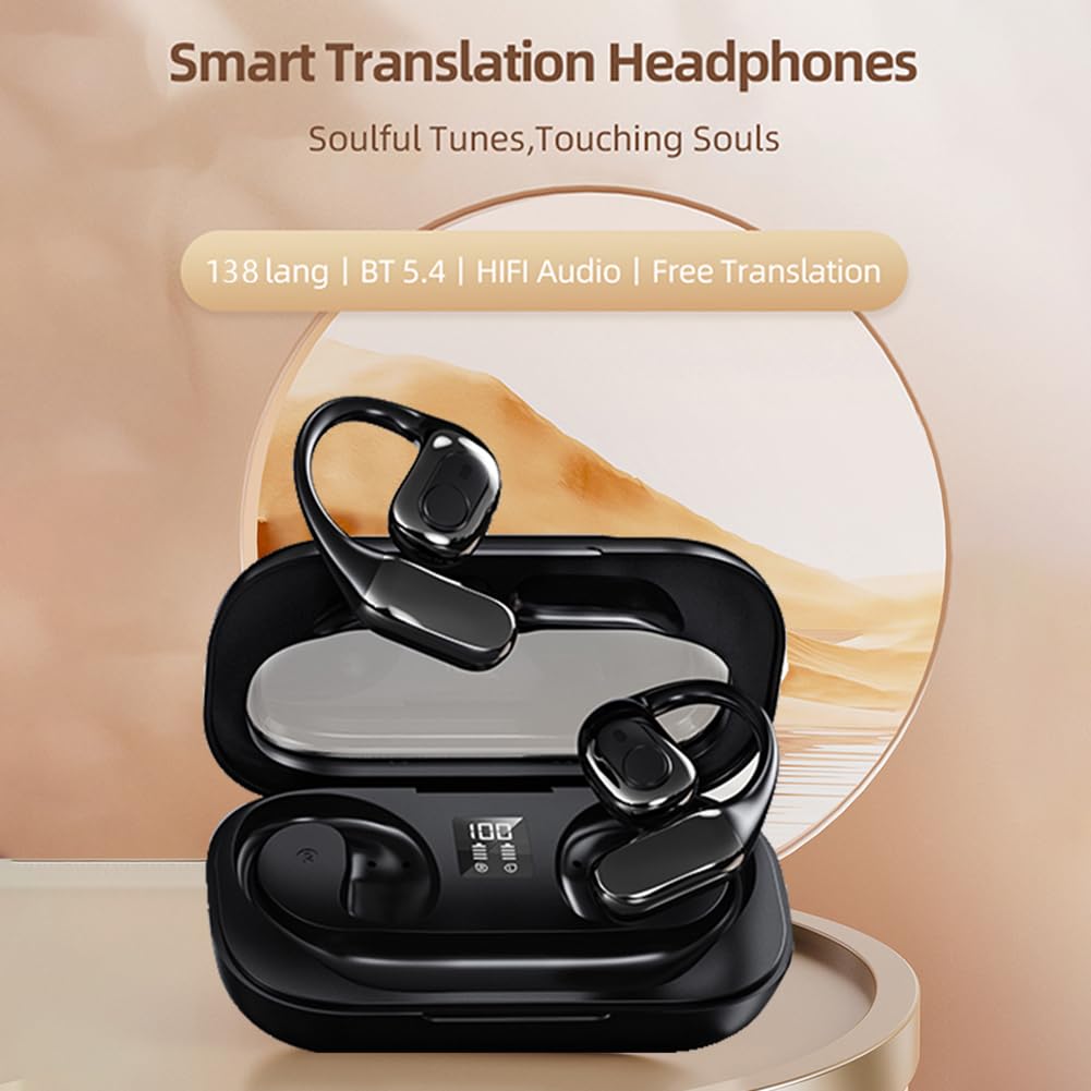 142 języki tłumacz słuchawki douszne Bluetooth 5.4 słuchawki z redukcją szumów zestawy słuchawkowe do tłumaczenia w czasie rzeczywistym