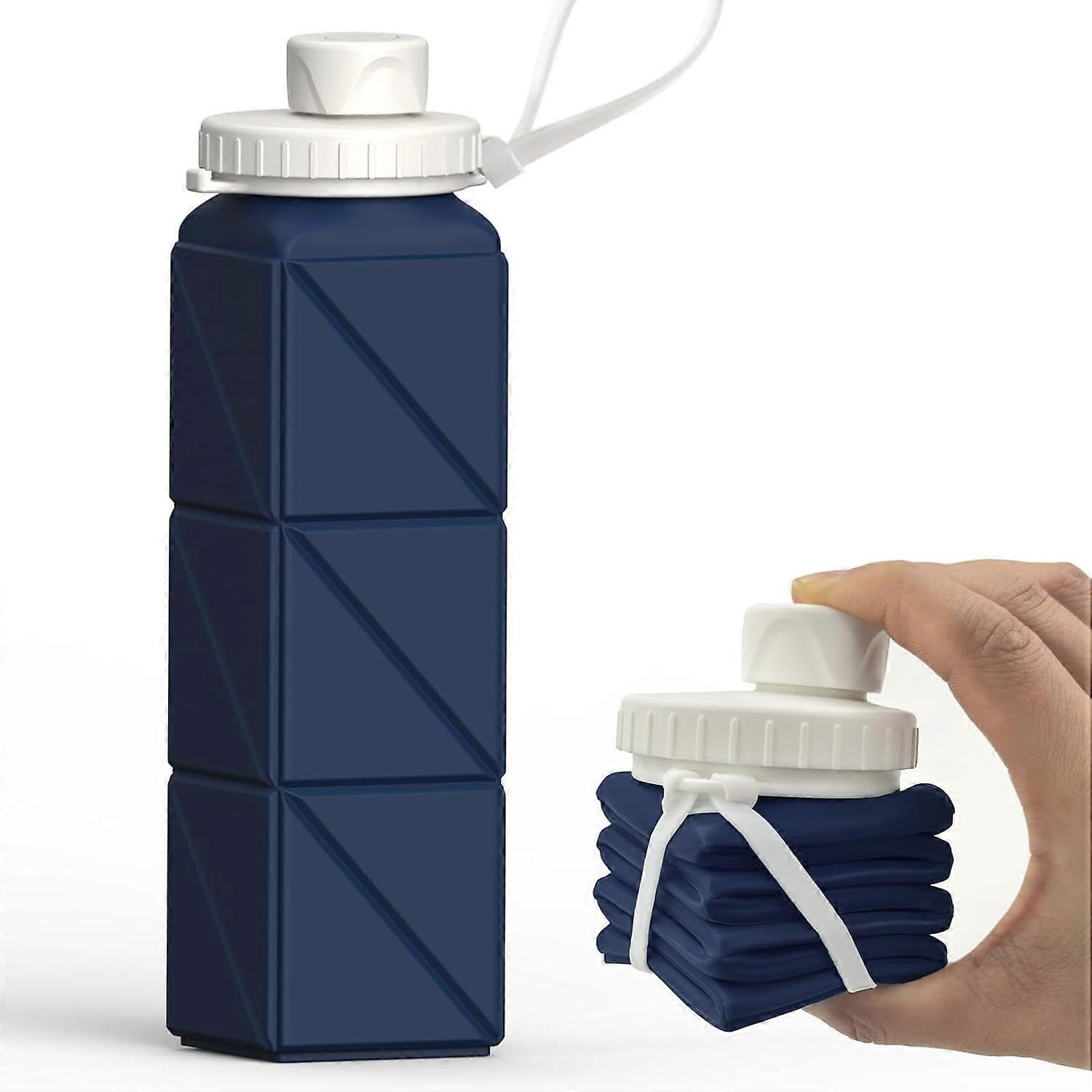 JOYHAPPST 2025 Latest Model Collapsible Water Bottles 20.6oz, Silicone Foldable Portable