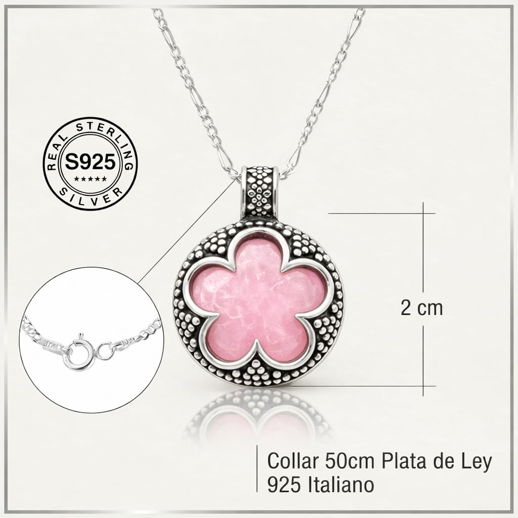 Only faith Gotlandzki naszyjnik ze srebra wysokiej próby 925, wisiorek z kamienia naturalnego Amulet ochronny, włoski łańcuszek 45 cm, z pudełkiem na prezent