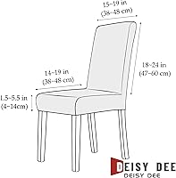 Vista 3 de Deisy Dee Fundas de cuero impermeables para sillas de comedor Parson (4, negro)