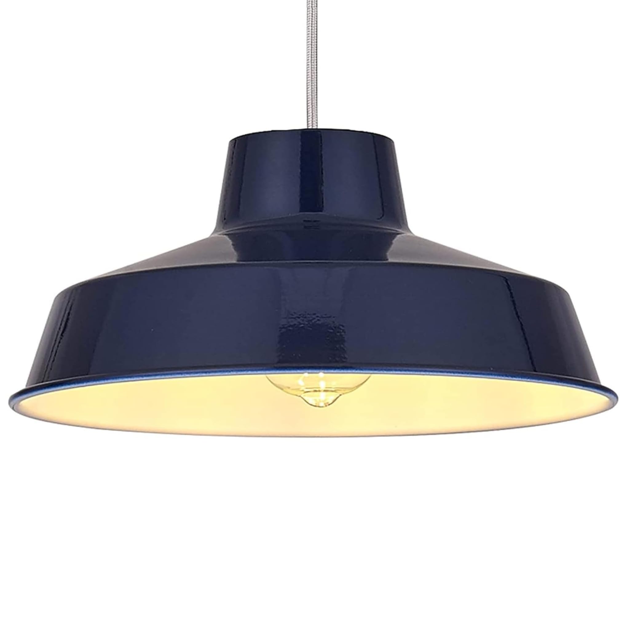 Loxton Lighting Navy Classic Metal Pluto Lampshade Pendant Shade 30Cm (12Inch) (Navy)