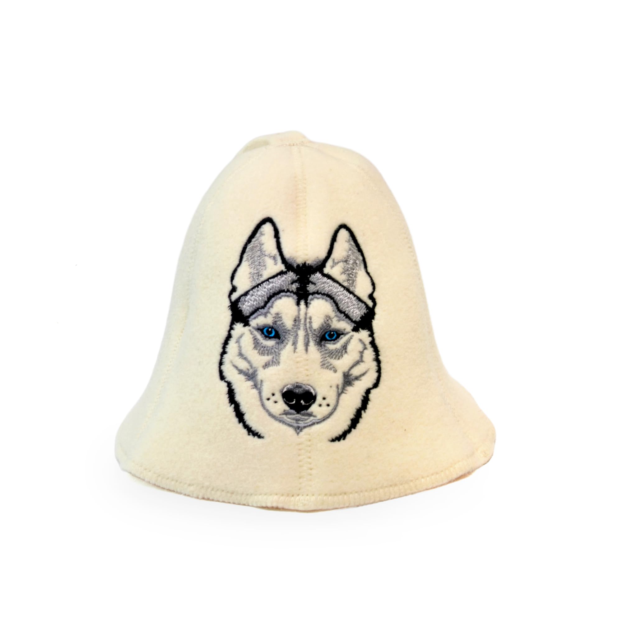 Kapelusz Husky, 100% wełna organiczna filcowa czapka do sauny, czapka bany, ochrona włosów, akcesoria do sauny haftowana czapka, rosyjska czapka do sauny, prezenty do sauny dla mężczyzn i