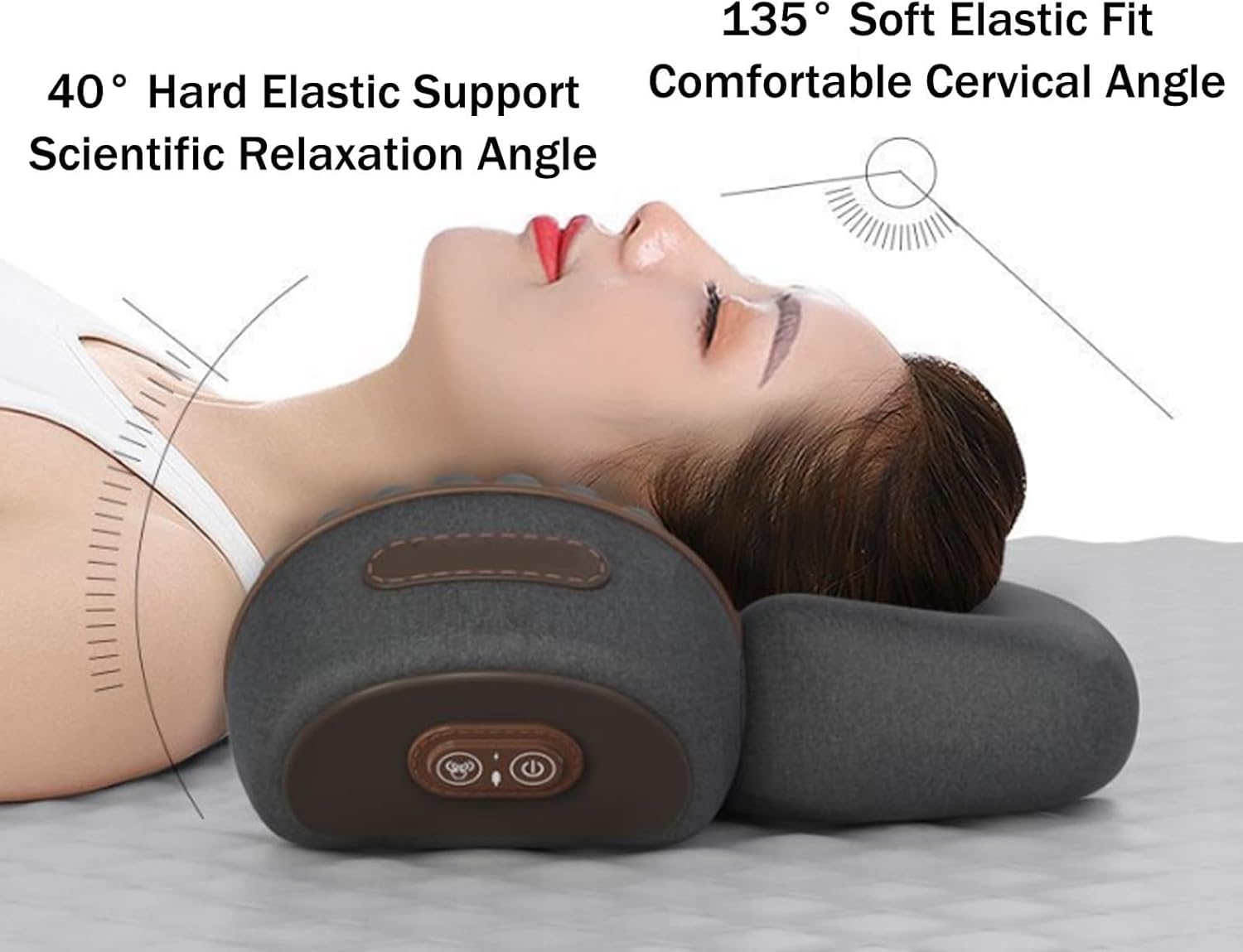 Nackenmassagegerät Elektrisch mit Wärme, 2025 Upgrade Entspannungskissen für Nacken Zervikales Massagekissen, Nackentraktion Schulterkorrektor für Schmerzlinderung tiefes Gewebe