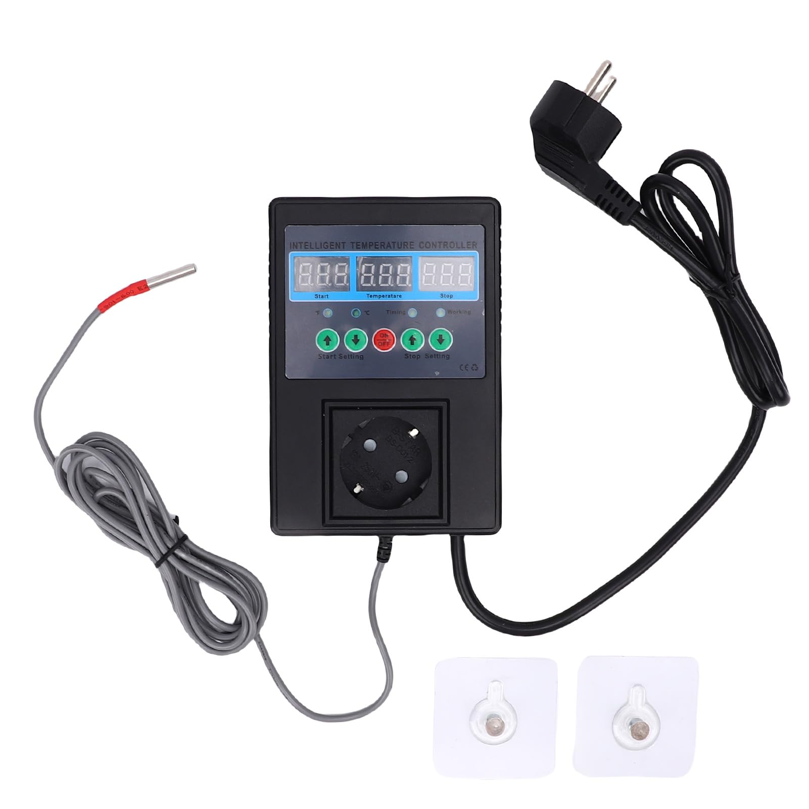 Ejoyous Regolatore di Temperatura Termostato Digitale per Riscaldamento ABS 15A 3300W 14F a 248F Interruttore di Uscita di Raffreddamento per Riscaldamento per Rettili Terrari Acquario Produzione di