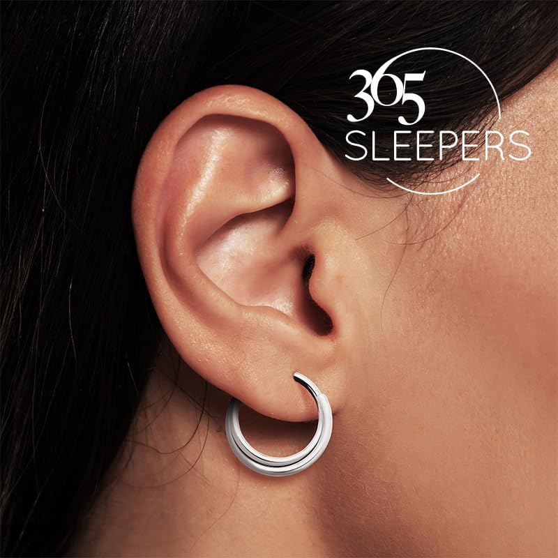 365 Sleepers Titanium Implant Grade 16G Double Twist Septum Jewelry Hinged Segment Ring Body Piercing Hoop Lip Rings Helix Cartilage Rook Sleeper Earrings 8mm – 10mm - Image 2