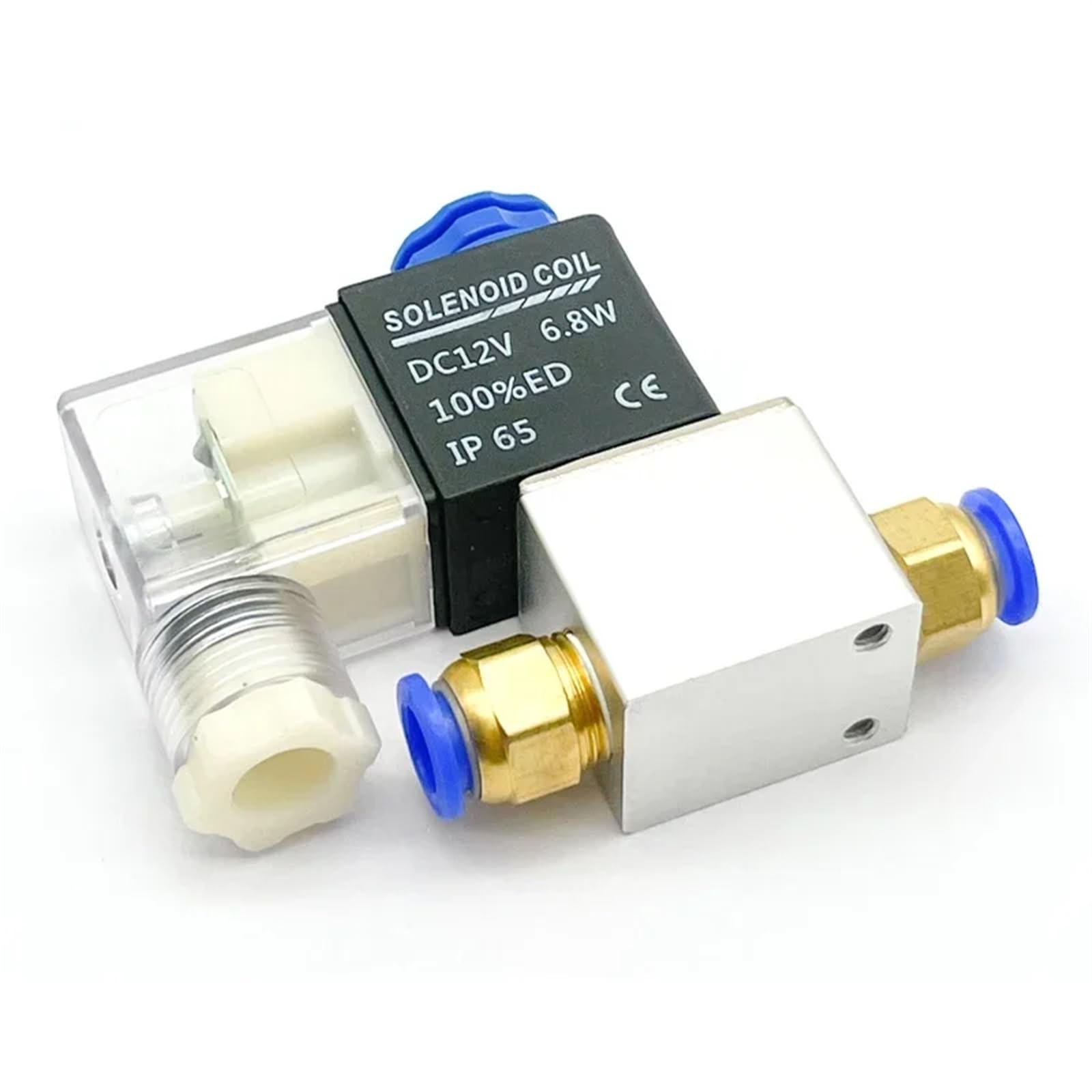 2V025-06/08 DC12V DC24V Ac220v AC110V AC24V Aire válvulas electromagnéticas bidireccionales de Dos Posiciones válvula solenoide neumática(10mm Fitting,2V025-06 AC220V)