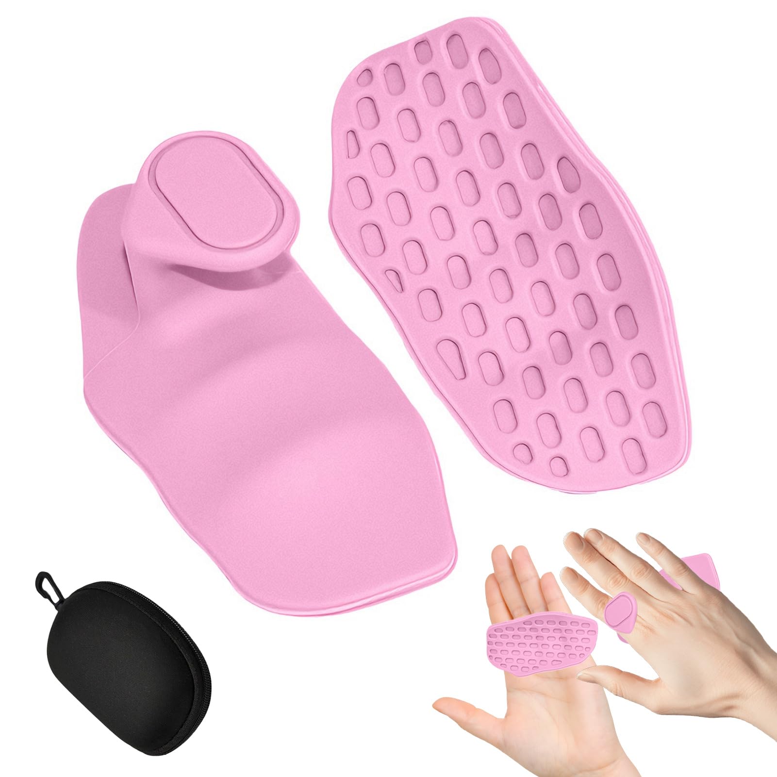 Harnovlis Weight Lifting Grips, Non-Slip Weight Lifting Hand Grips for Men & Women, Pink Gym Grips for Palm Protection During Workouts