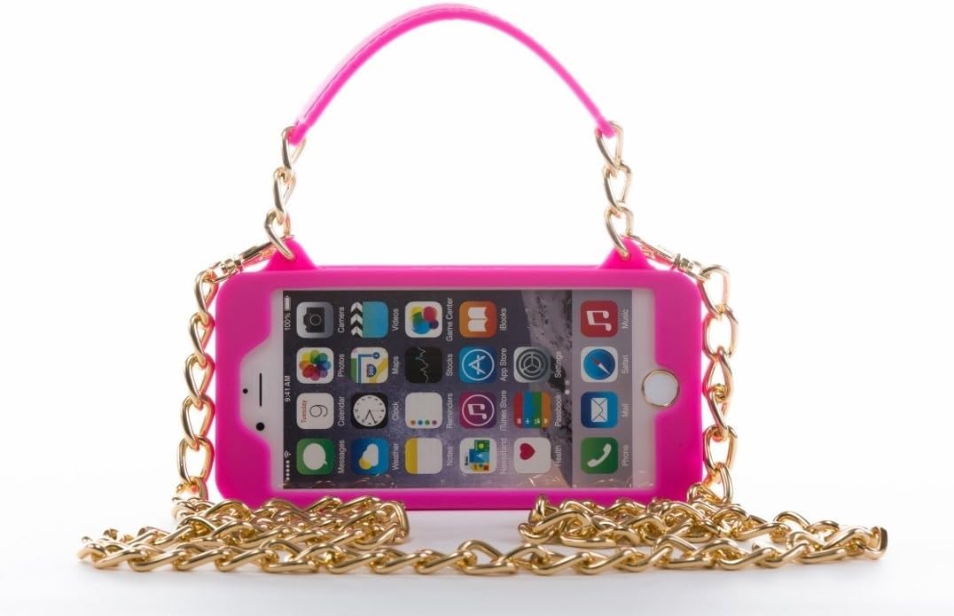 iPhone 6 Case/iPhone 6s Purse Case 4.7 inch Display pursecase Smartphone Case Wristlet Clutch and Crossbody Chain with Wallet Purse Case Bundle as seen on Shark Tank (Pink with Gold)