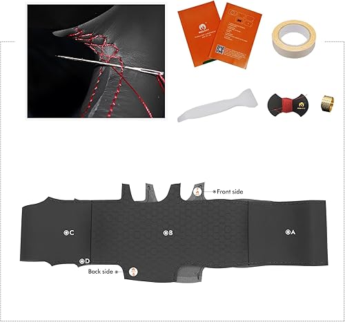 Miniatura 138 de MEWANT Hand Stitched Car Steering Wheel Wrap Cover for Ford F-150 2021-2023 / F-150 Lightning 2022-2023 Steering Wheel Accessories