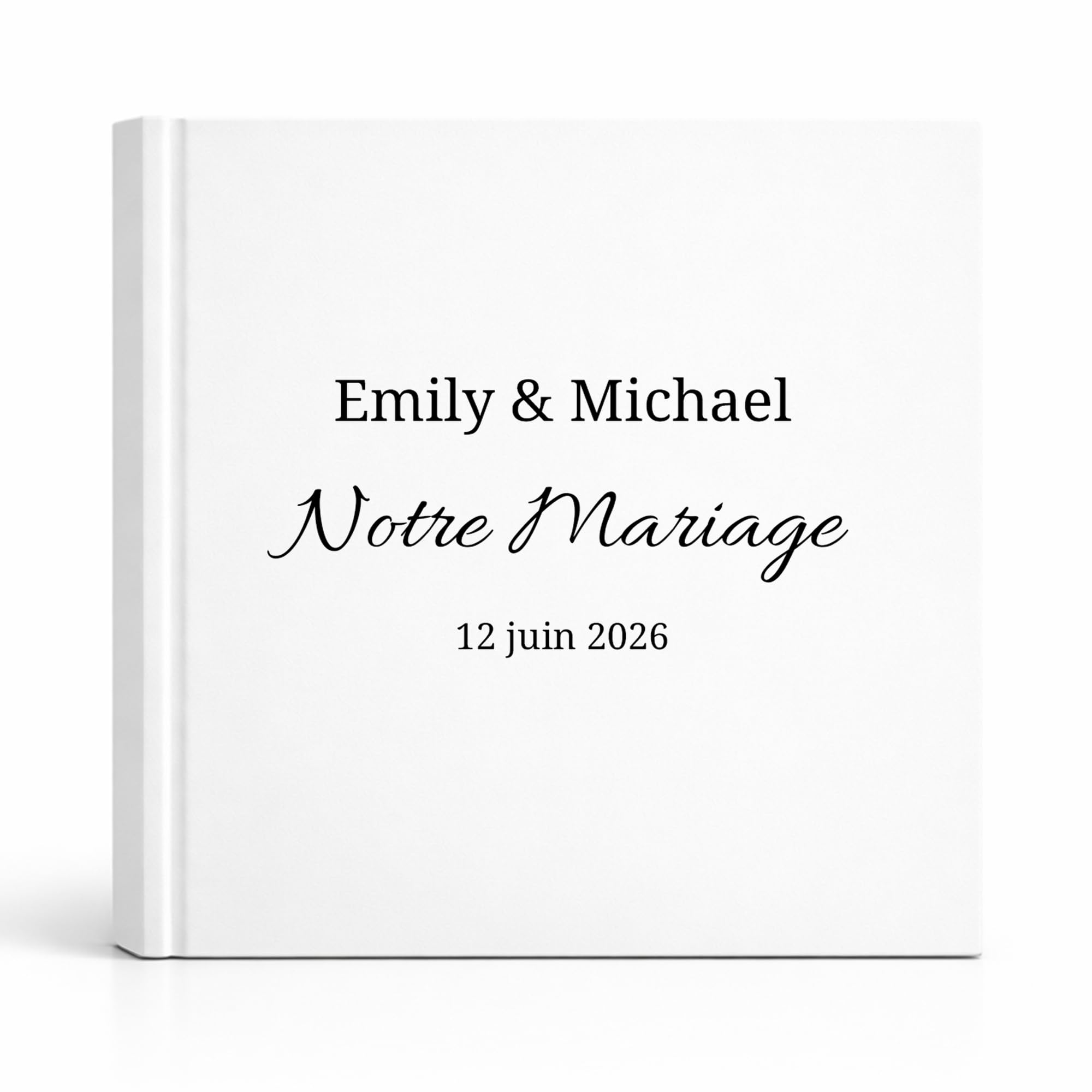 Livre d’or mariage personnalisé – Livre invités élégant couverture rigide – Album souvenir réception avec pages lignées – Livre d’or personnalisé mariage (60 pages)
