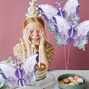 Pop The Party Foil 3D Purple Butterfly Theme Birthday Party Decorations Kit - 36 Pieces For Birthday, Baby Shower, Garden Party Decoration gallery image