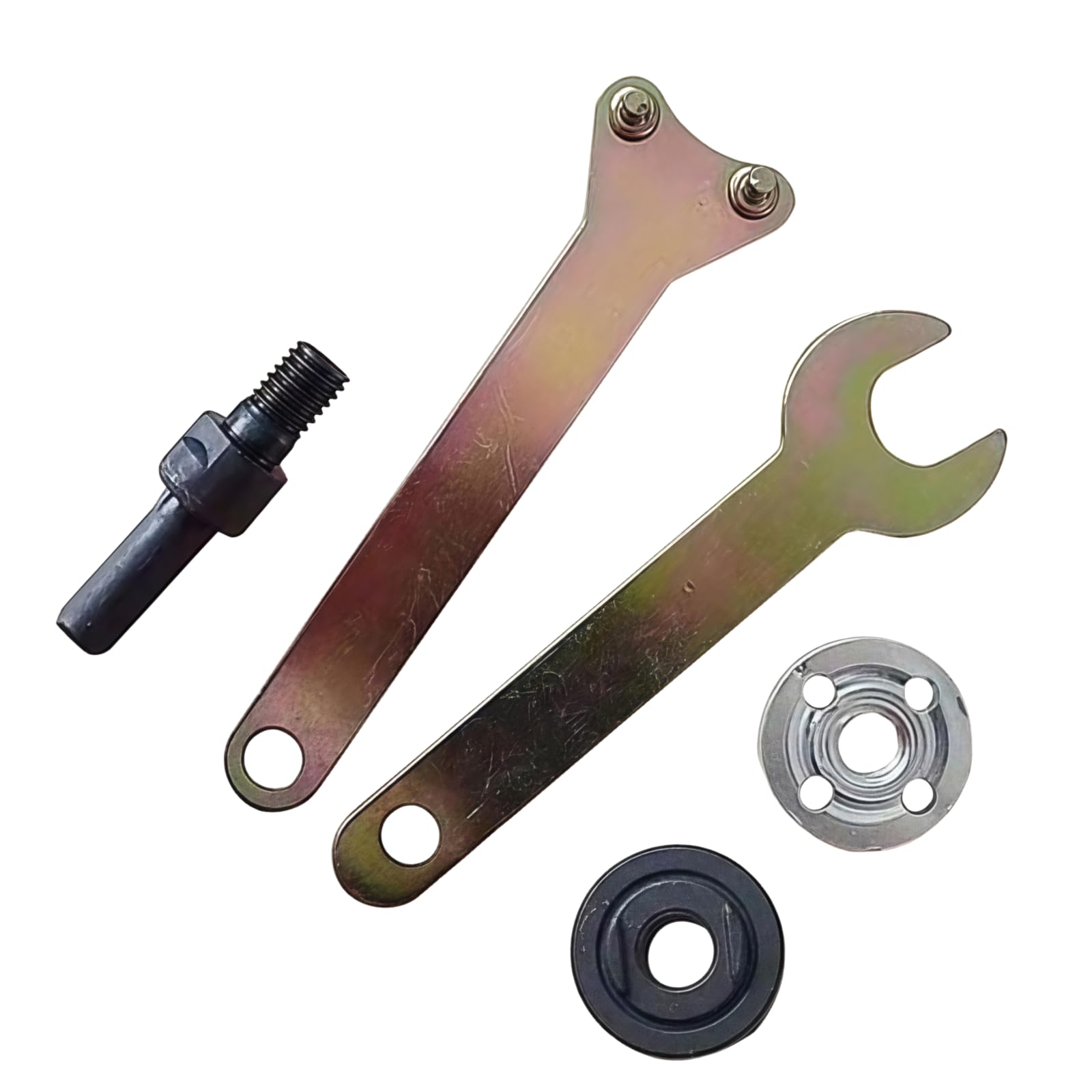 1Set Silver 5 in 1 Electric Drill Conversion Angle Grinder Adapter Connecting Rod Kit with Wrench Variable Shaft Coupler Converter Tool,10mm Mandrel,Adapter Set for Most Angle Grinder,Power Tools