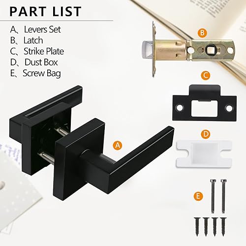 Miniatura 6 de NEWBANG Manija de palanca de puerta sólida con acabado negro mate