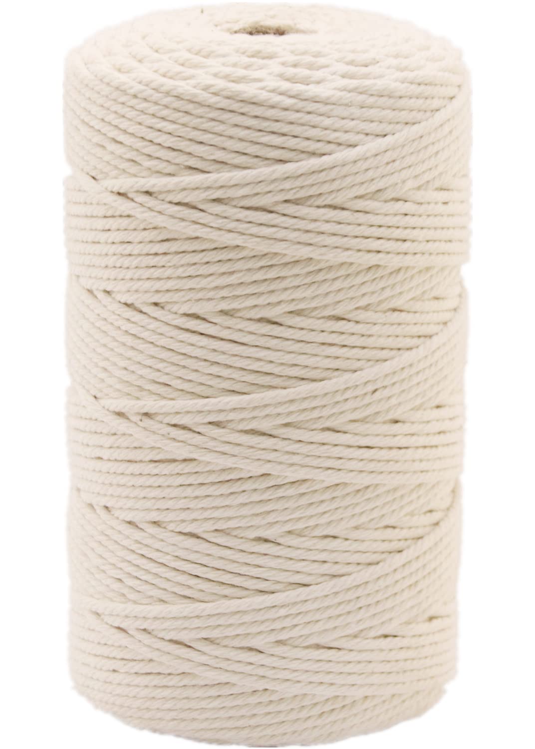 GOHOF Macrame Cord 3mm x 218yards Natural Macrame Cotton Rope Colored Macrame Rope Soft Cotton Cord Macrame Supplies Craft Rope Macrame Yarn for Plant Hanger Wall Hanger Dreamcatcher (Beige) — image 1