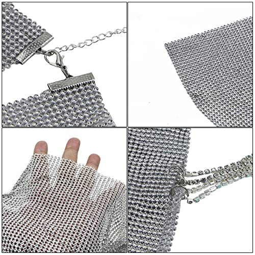 Women Sexy Glitter Rhinestone Tank Top Sparkly Backless Crop Top Beach Cover Up Rave Outfit Clubwear Silver #TOP5