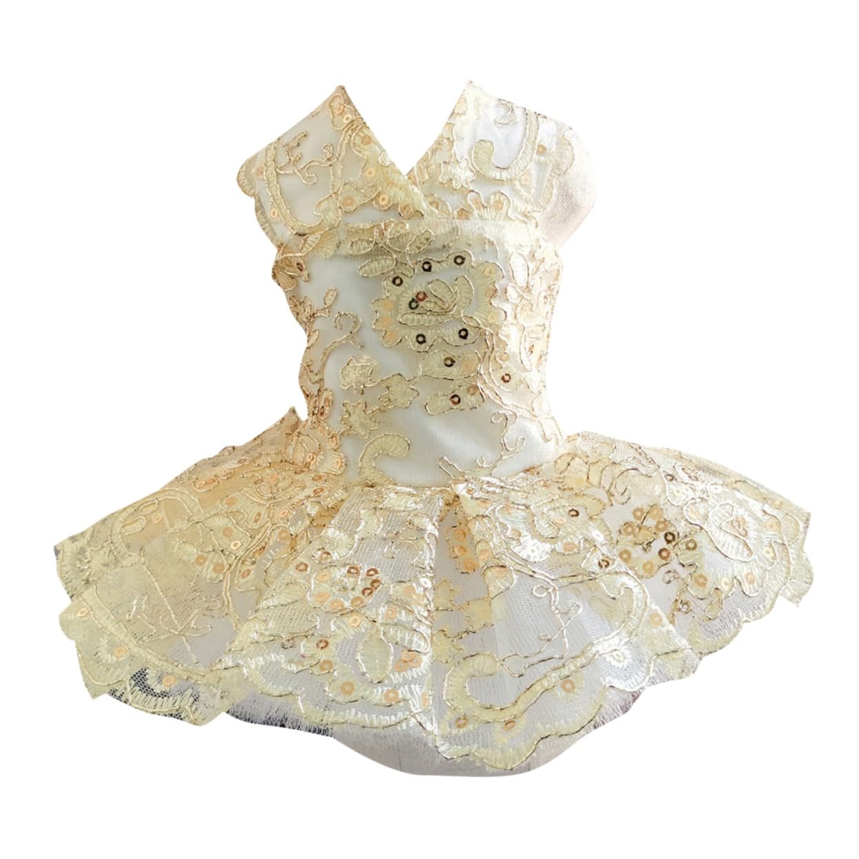 Robe de mariage pour chien Angoily en dentelle dorée costume élégant taille S