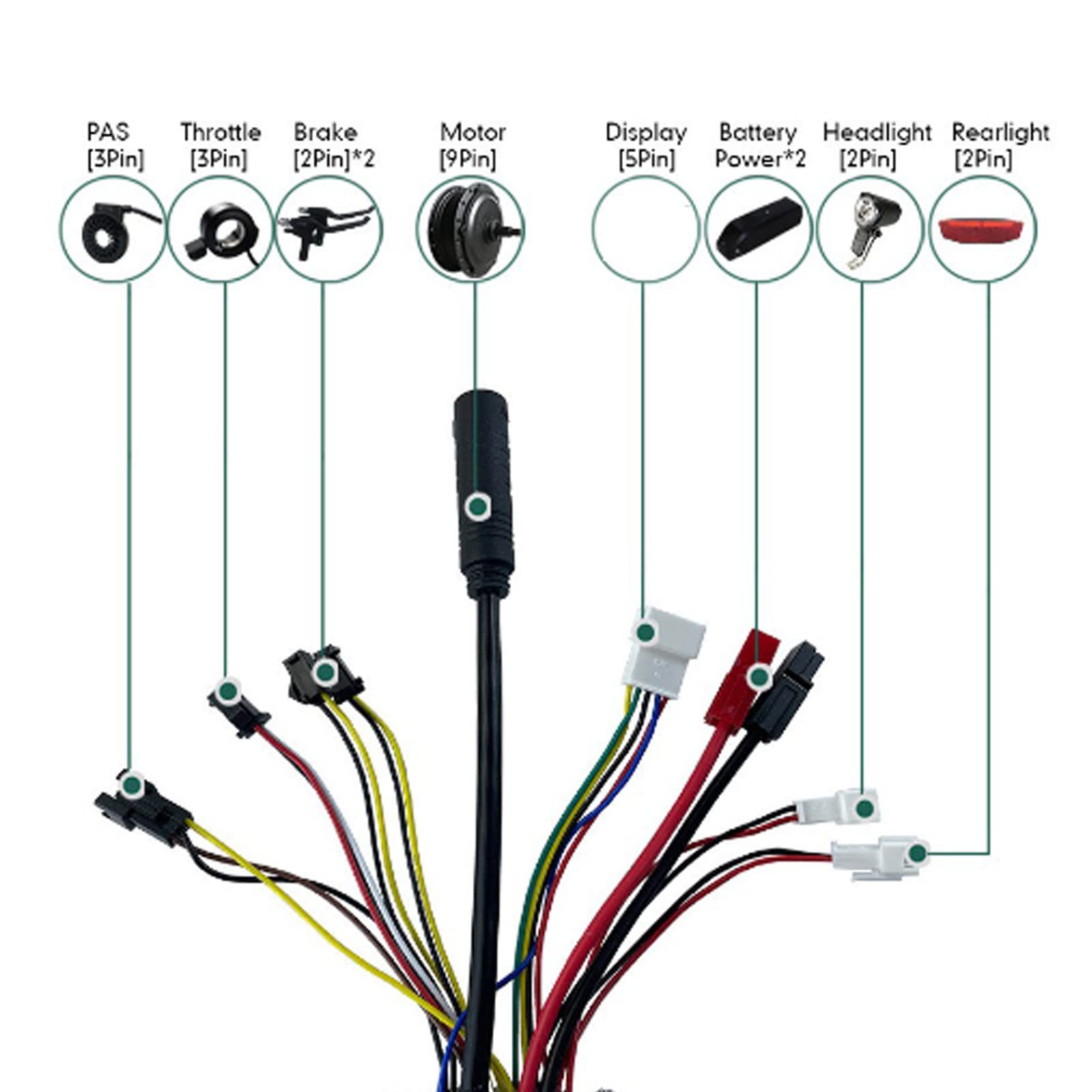 BuyWeek Kit Controller Bici Elettrica, 36V 48V 250W 15A Controller Motore Brushless in Lega di Alluminio Regolatore di Velocità con S900 Pannello LCD e Acceleratore a Pollice
