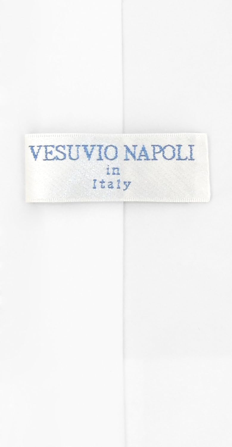 Vesuvio Napoli PreTied Men's Necktie Solid Color Mens Adjustable Zipper Neck Tie - Image 2