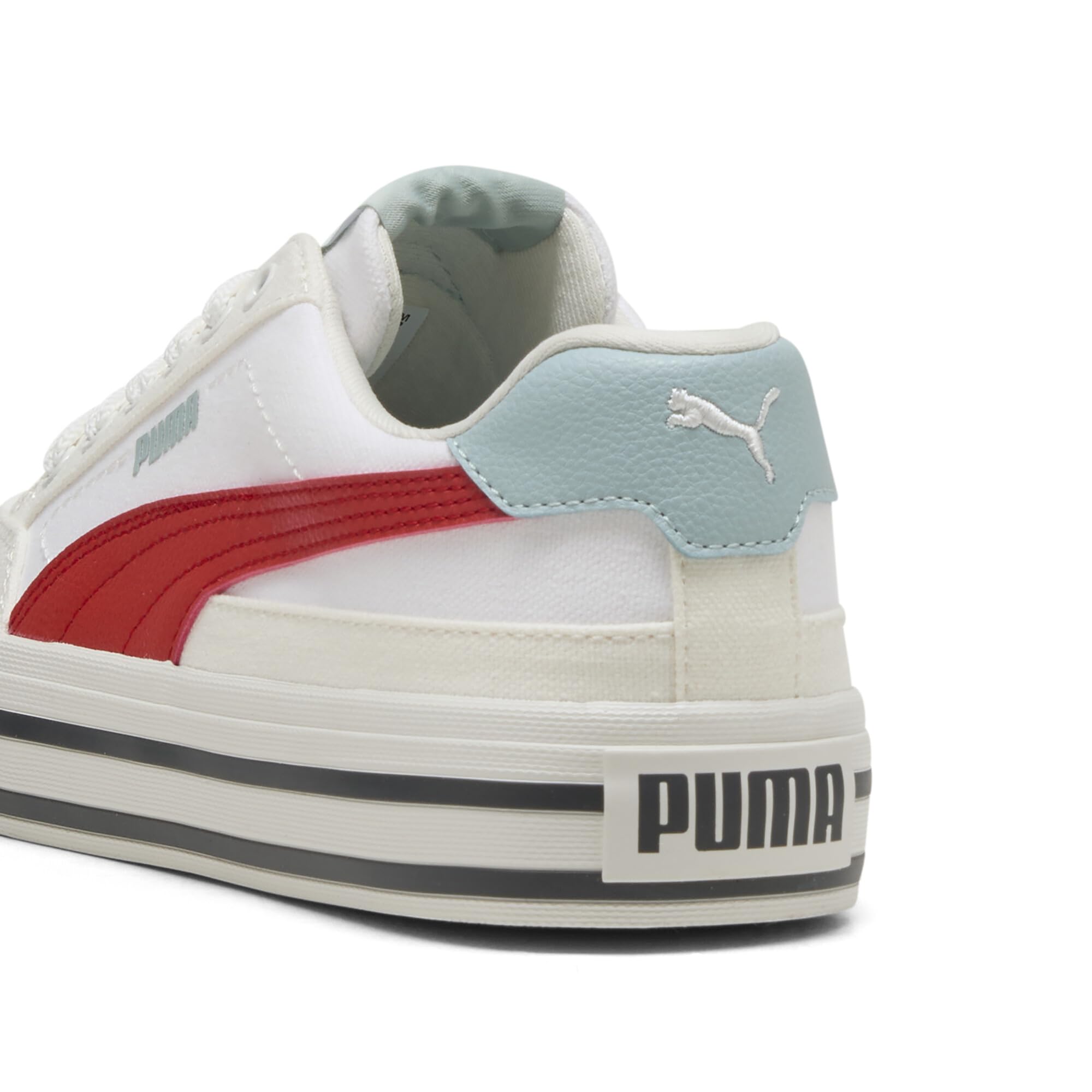 Puma Unisex Kinder Court Classic Vulc ShoesPUMA Court Classic Vulc Sneaker, Weiß/Schwarz, Größe 47
