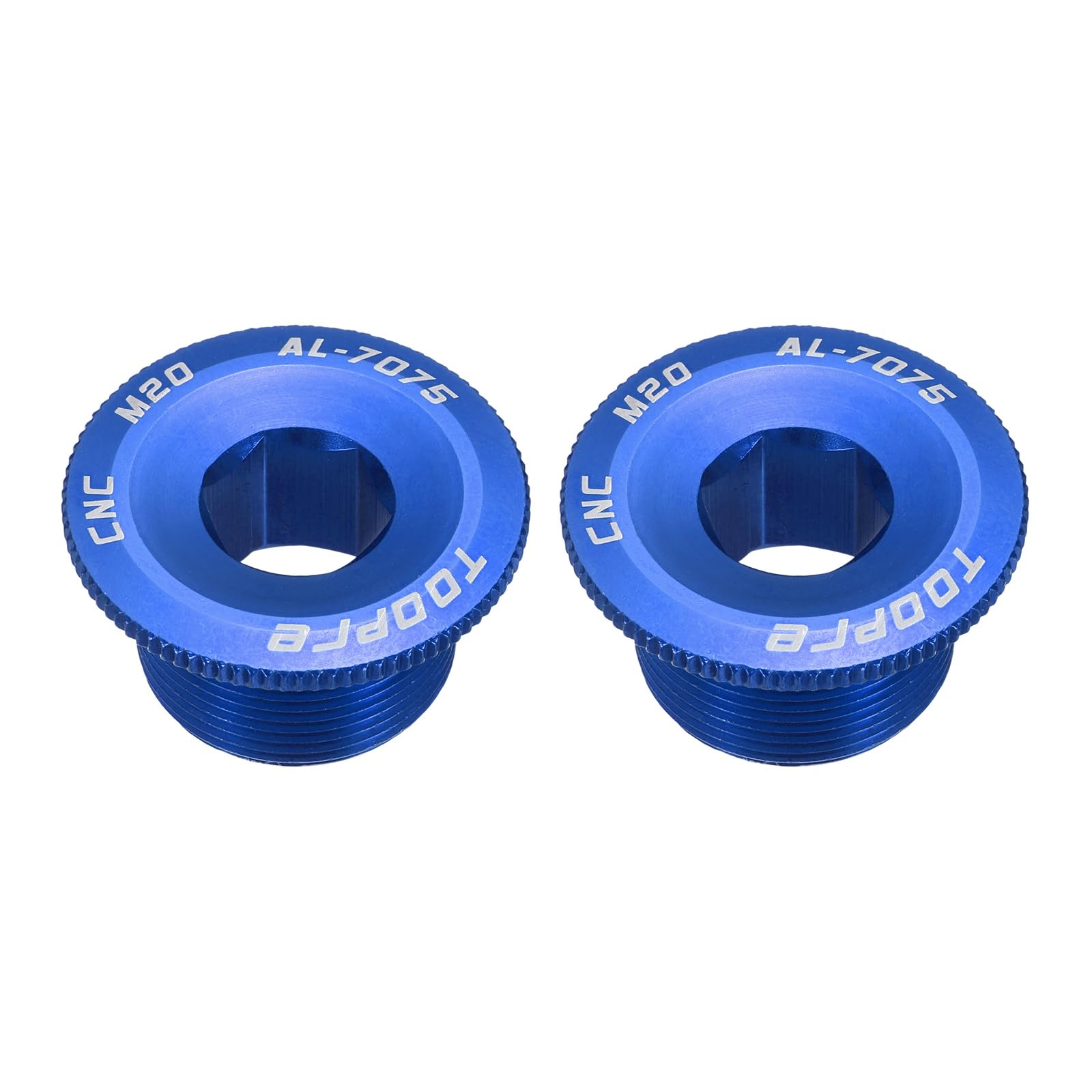 sourcing map 2pcs Bike Crank Cover Screw M20 Aluminum Alloy Bicycle Crank Fixing Bolt Crankset Arm Chainwheel Screws for Mountain Bike, Blue