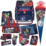 Set bestehend aus: SCHULRANZEN EasyFit. Auf dem Deckel des Schulranzens befindet sich ein Avengers-Aufdruck.