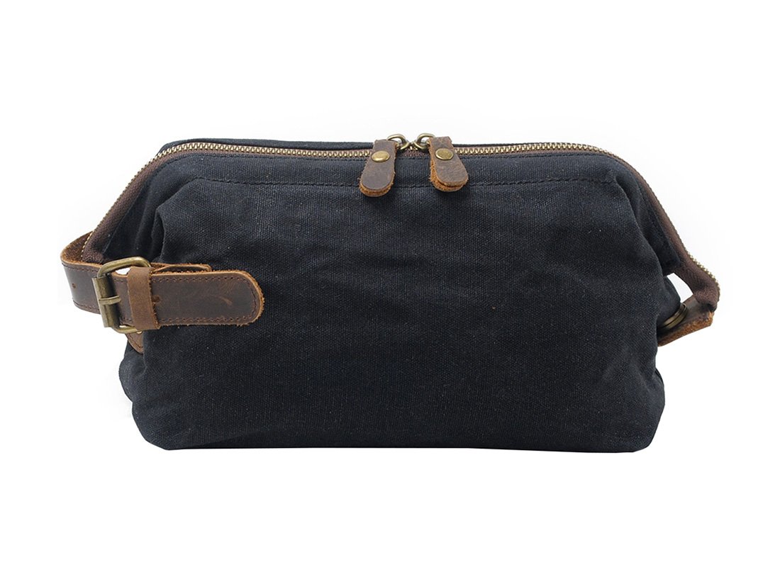 Travel Toiletry Bag Waterproof Waxed Canvas Makeup Shaving Dopp Kit