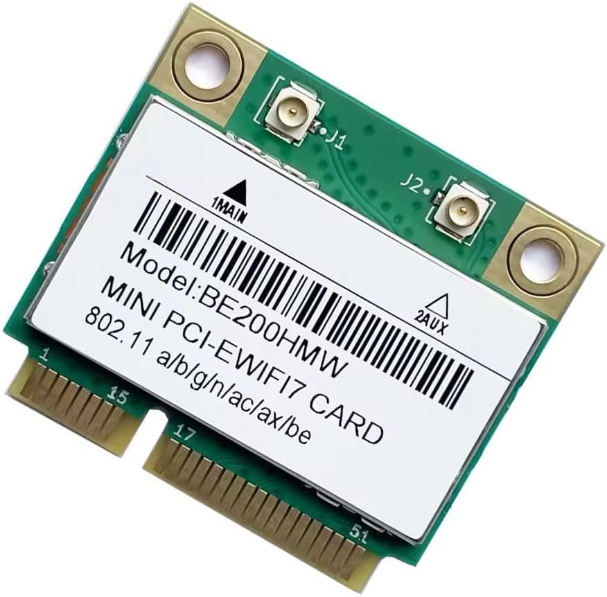 Wireless BE200 Half Mini PCIe Network Card | 5.8 Gbps with Bluetooth 5.4 Support | HMC WLAN Replacement Part BE200.HMWG Wi-Fi Card BE200HMW