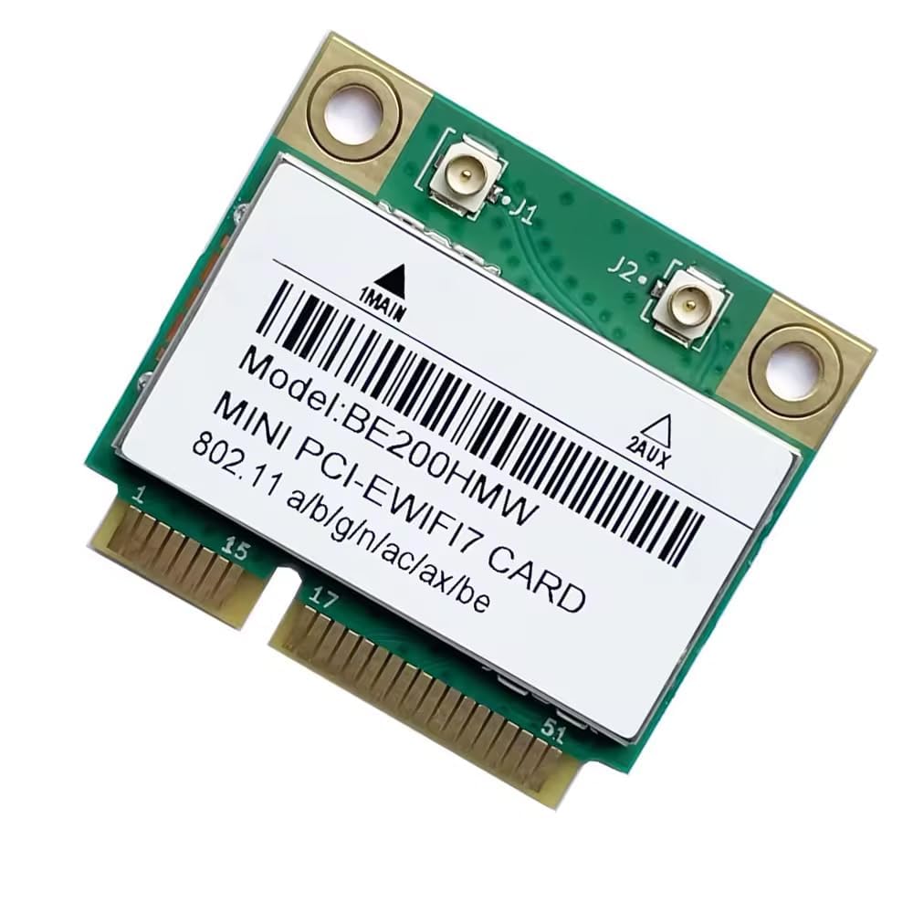 Mini-PCIe Wi-Fi Card for Intel BE200 | Half Mini PCIe Network Card | 5.8 GBP with Bluetooth 5.4 Support | HMC WLAN Replacement Part BE200.HMWG Wi-Fi Card BE200HMW
