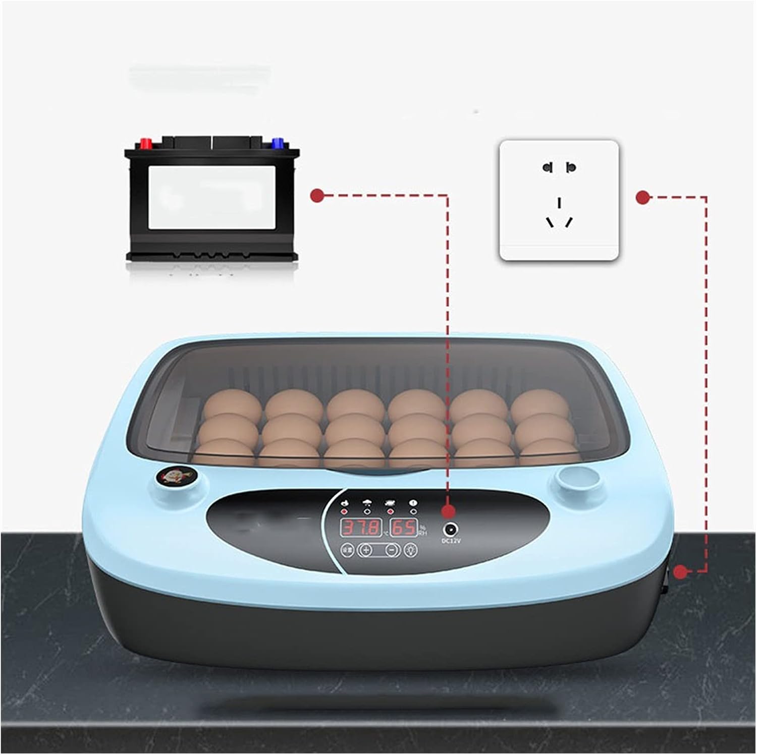 Egg Incubator, Egg Incubator 15 Eggs Automatic Intelligent Incubator, Incubator, Small Household Type Incubator, Chicken, Duck, Goose Egg Incubator Led Display and Digital Controls
