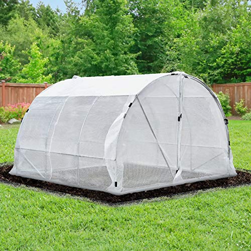 Outsunny Serre de Jardin Tunnel Surface Sol 9 m² 3L x 3l x 2H m châssis Tubulaire renforcé 25 mm Double Porte avec poignées Blanc Outsunny Serre de Jardin Tunnel Surface Sol 9 m² 3L x 3l x 2H m châssis Tubulaire renforcé 25 mm Double Porte avec poignées Blanc