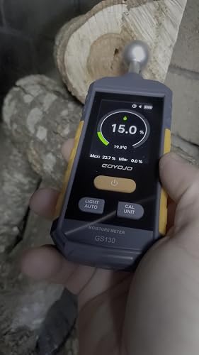 Testeur Humidité Bois GOYOJO Sans Broche - Humidimètre LCD Rechargeable Avec Alarme Pour Bois Et Papier