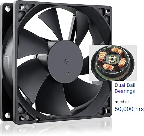 Miniatura 10 de GDSTIME 3.622 in x 3.622 in x 0.984 in 3.543 in 3.6 pulgadas 12v sin escobillas DC ventilador de enfriamiento 2 pines