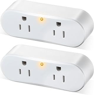 Feekoon 2 Pcs Thermostatically Controlled Outlet, Plug-in Thermal Cube, Auto On Below 32°F & Off Above 50°F, Temperature Controller for Coop Heater, Bird Bath Deicer, Heating Cable & Pipe