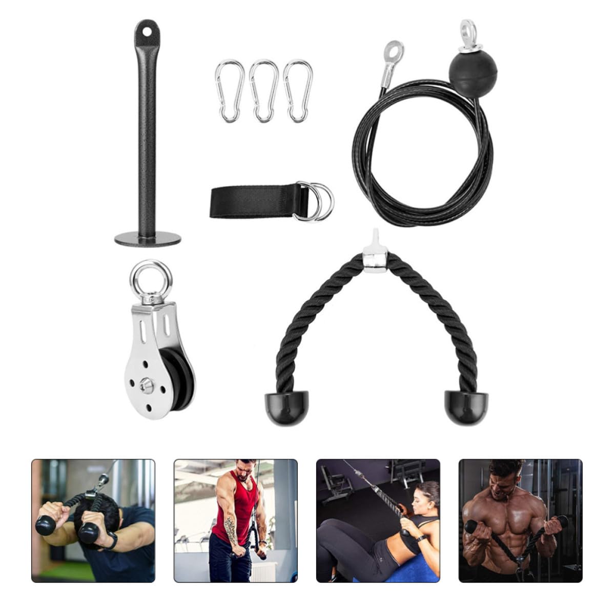 Kit de Poleas para Brazos, Extensión de Tríceps para Gimnasio en Casa
