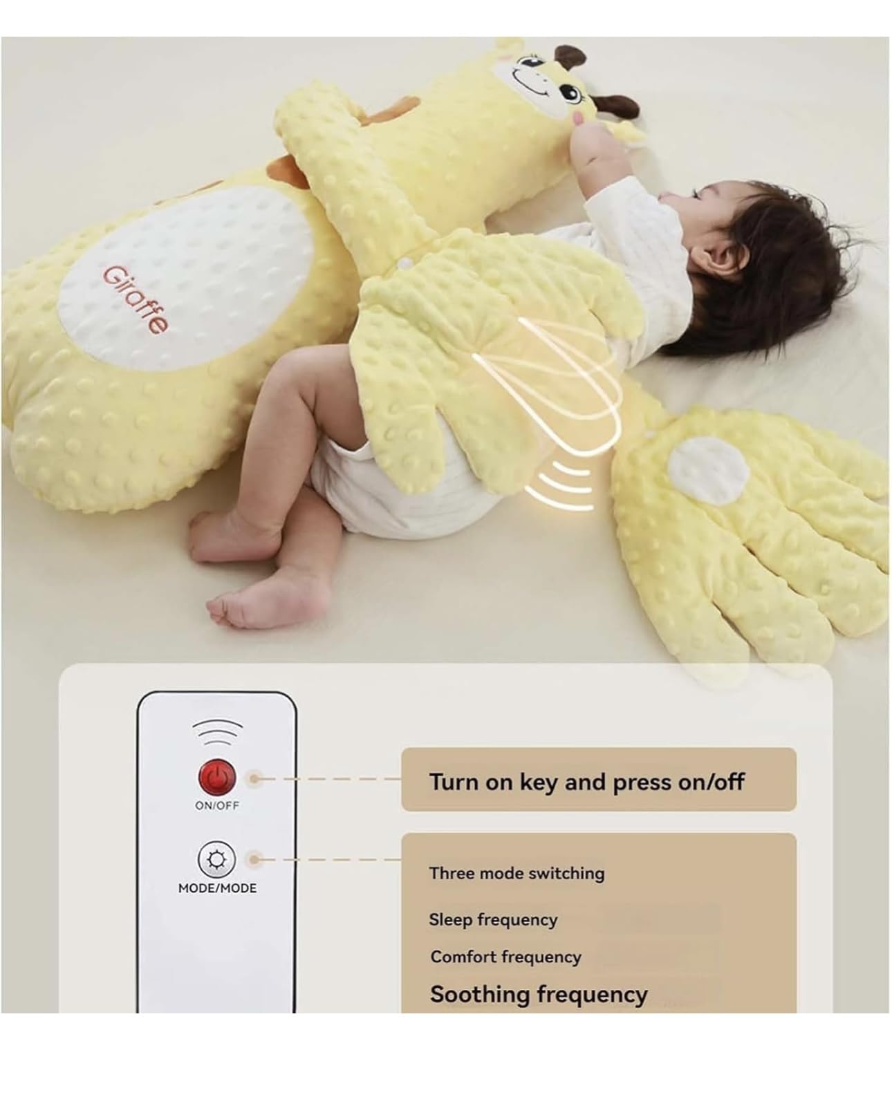 richtots Baby Sleep Soother with Adjustable Patting – Newborn Comfort Pillow, Sleep Aid for Babies, Startle Prevention, Remote Control, Washable Cushion Random Color - Image 2 thumbnail